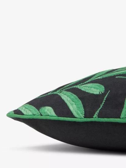 Embroidery Cushion, Graphite