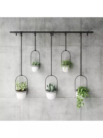 Hanging Planter, 5 Pot, White