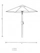 Wood-Effect Wind-Up Parasol, 2.7m